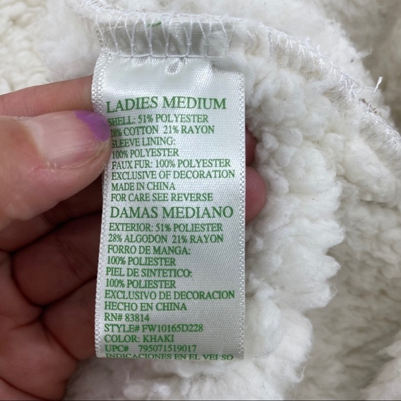 Green Tea open front Sherpa cardigan M nwot - Picture 5 of 7